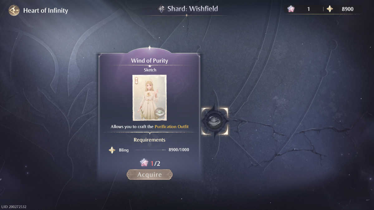 The Heart of Infinity skill tree in Infinity Nikki