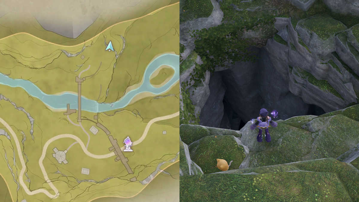 Hidden cave entrance in Infinity Nikki