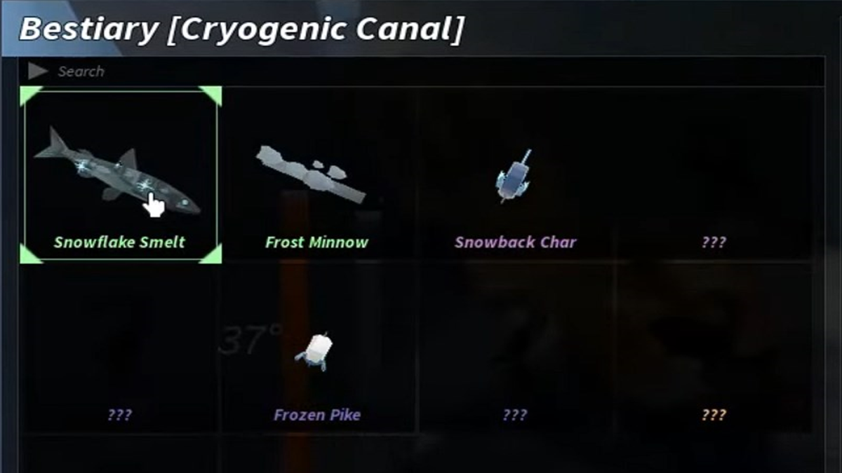 Full Cryogenic Canal Bestiary in Fisch Roblox