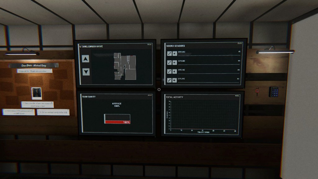 The sound sensor screen in Phasmophobia.