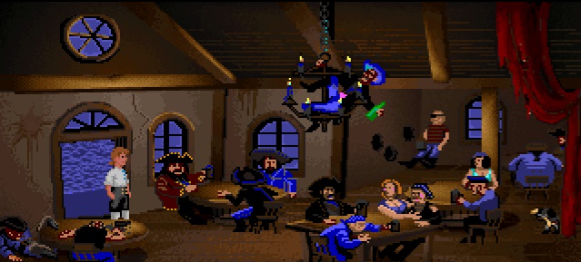 Guybrush Threepwood walks into a bar.