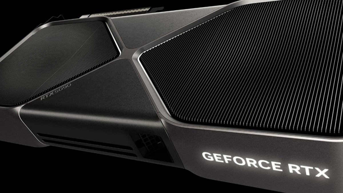 A picture of the Nvidia GeForce RTX 5090 Founders' Edition from really close-up.