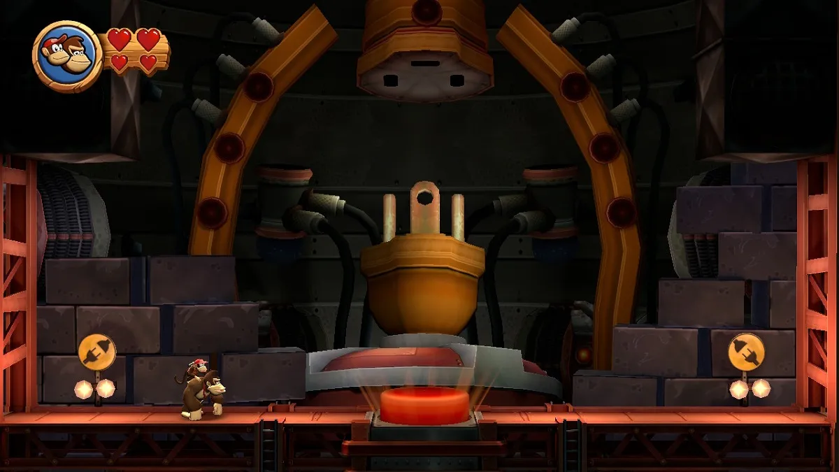 Donkey Kong Country Returns factory red button and plug