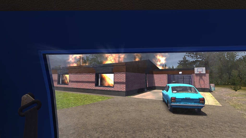 My Summer Car house on fire.