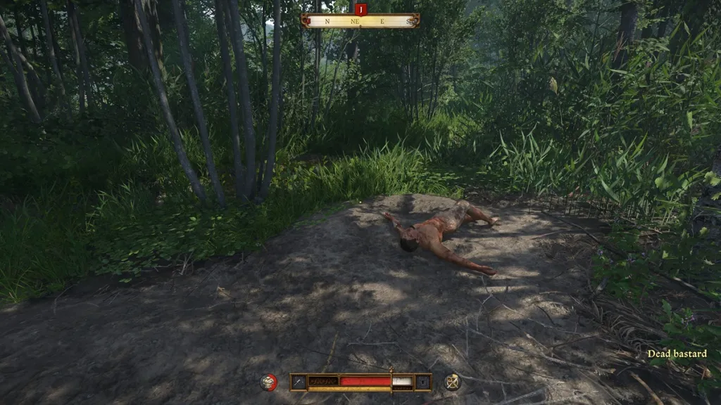 Pick up the body and head towards the stream in Kingdom Come: Deliverance 2