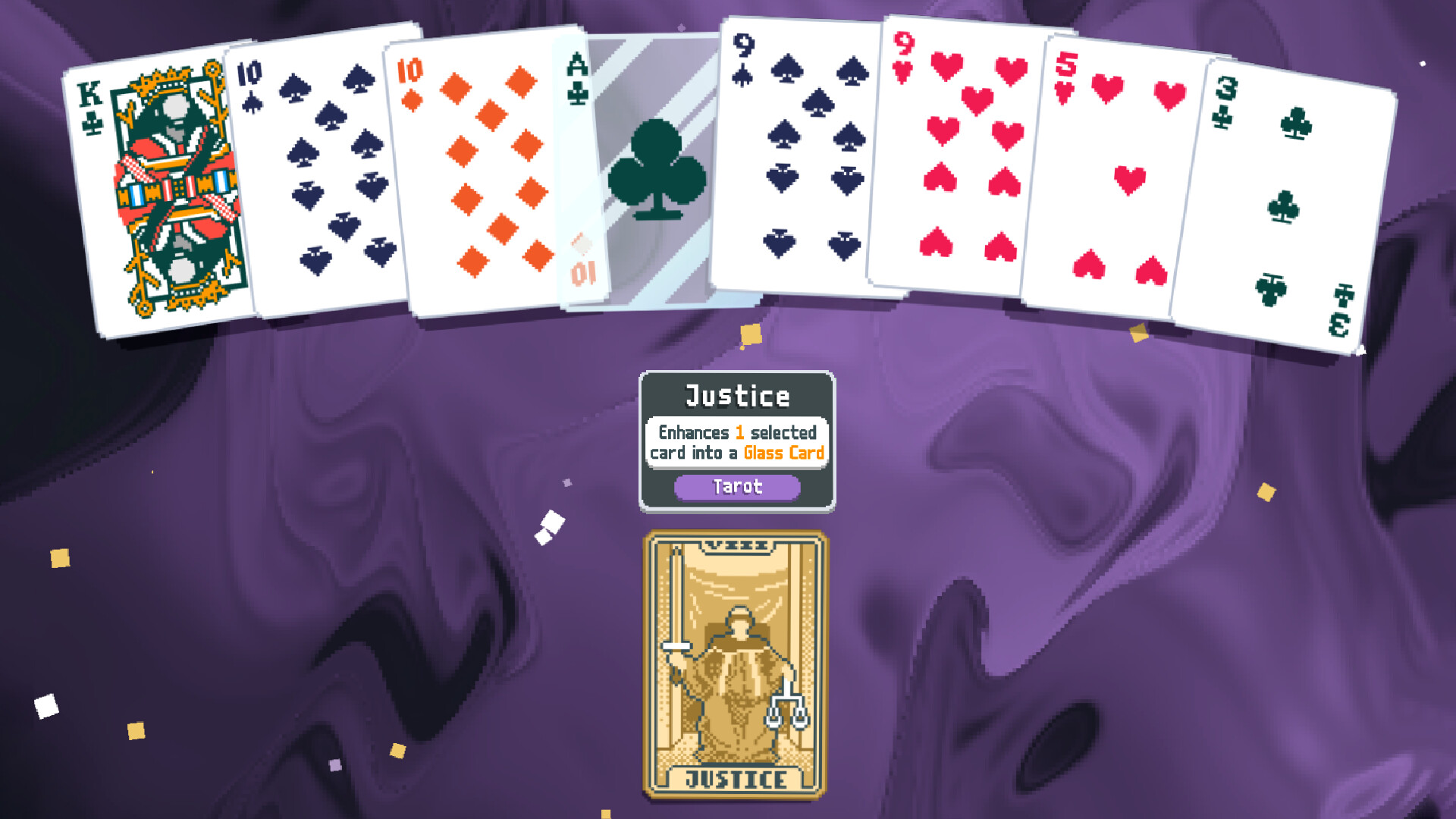 A series of poker cards in Balatro