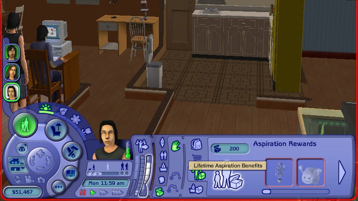 Aspiration Reward store in Sims 2