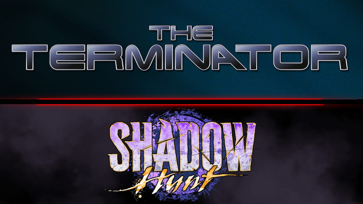 Logos for The Terminator and Shadow Hunt events