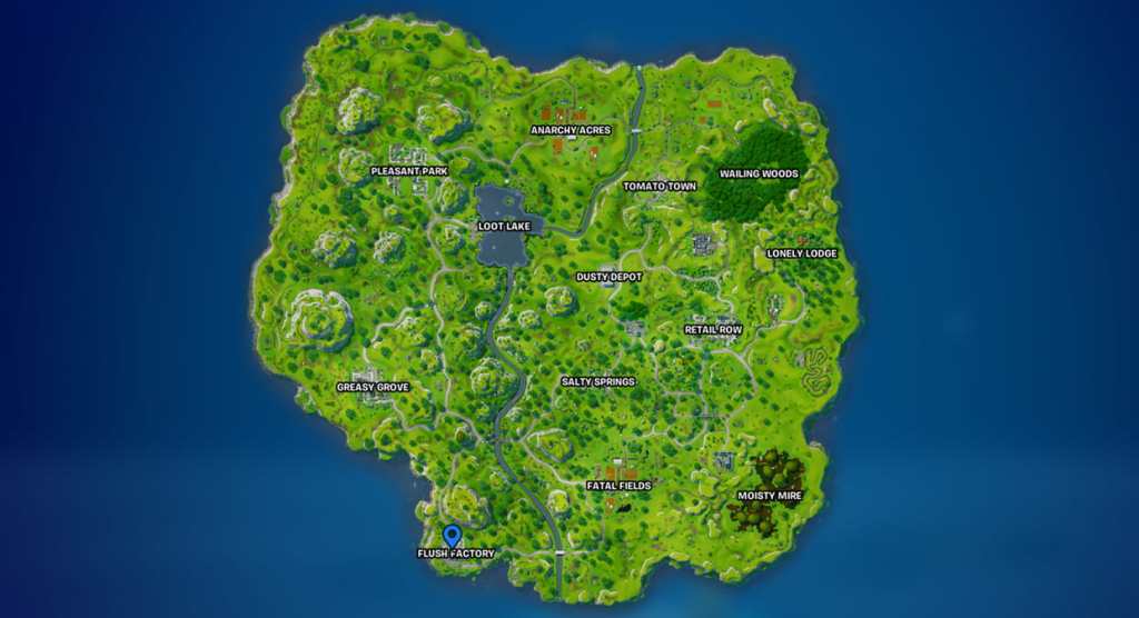 Fortnite OG Flush Factory on the map