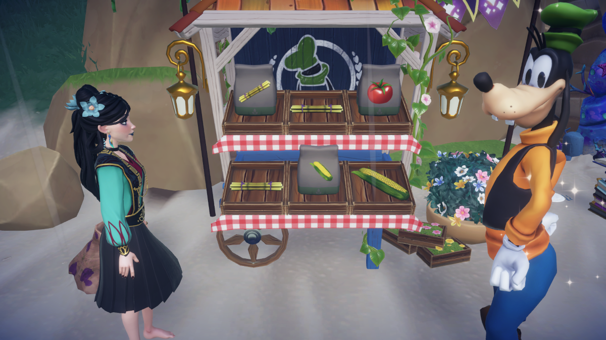 Goofy's Stall on Dazzle Beach in Disney Dreamlight Valley