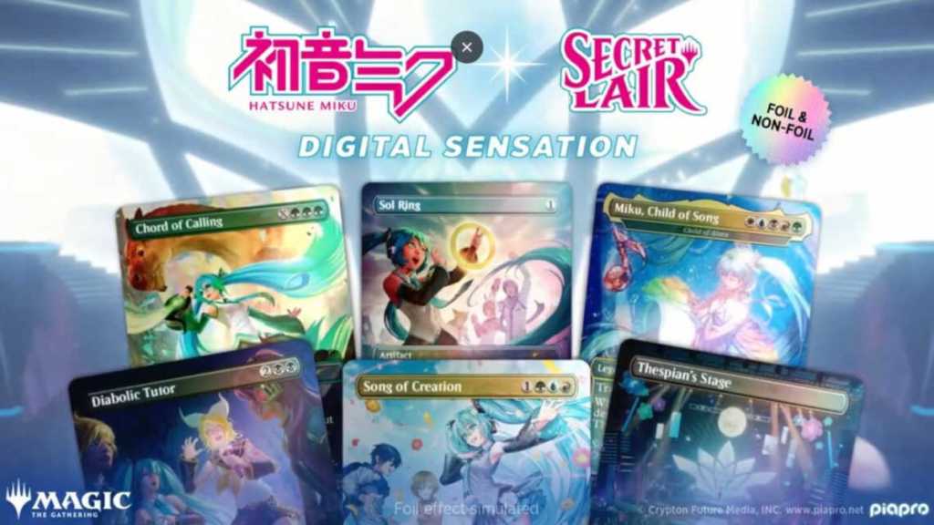 Hatsune Miku x Secret Lair (Magic the Gathering) promotional art