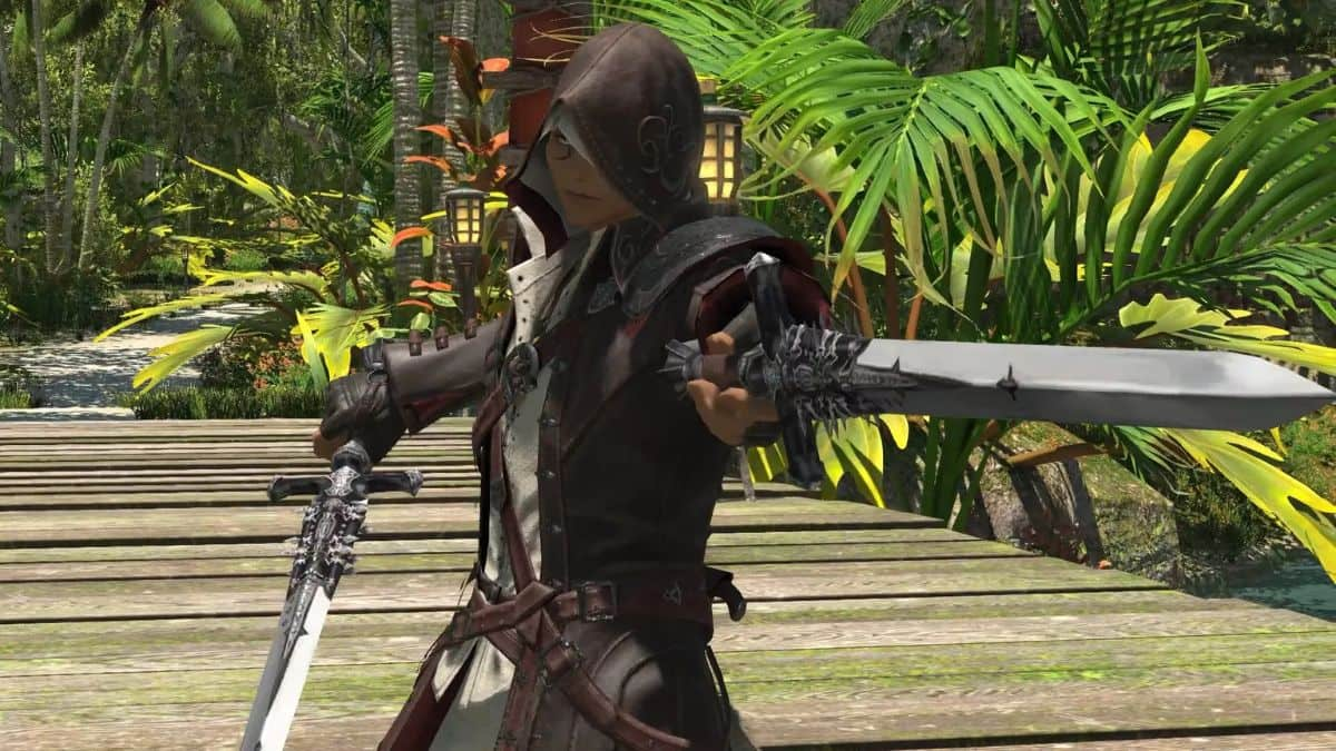 How to fix Final Fantasy XIV (FF14) Error Code 2002 - a character holding a sword towards the camera