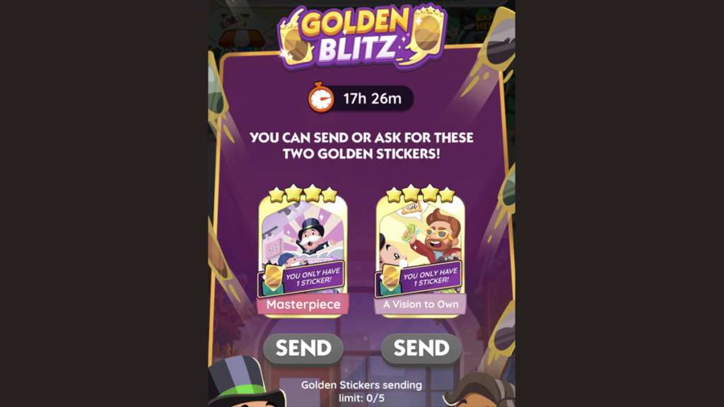 Monopoly GO Golden Blitz screen