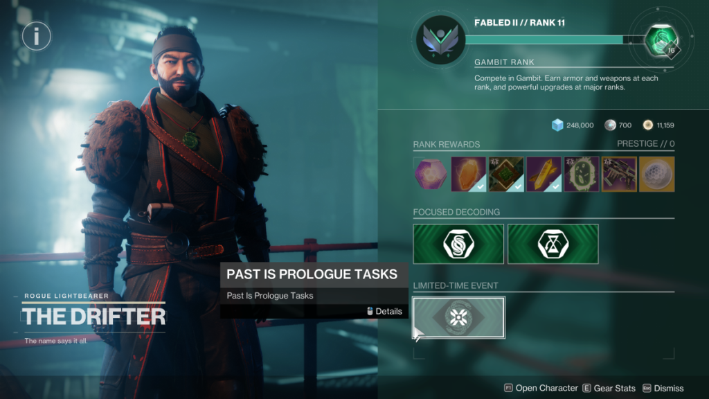 Destiny 2's Past is Prologue event quests.