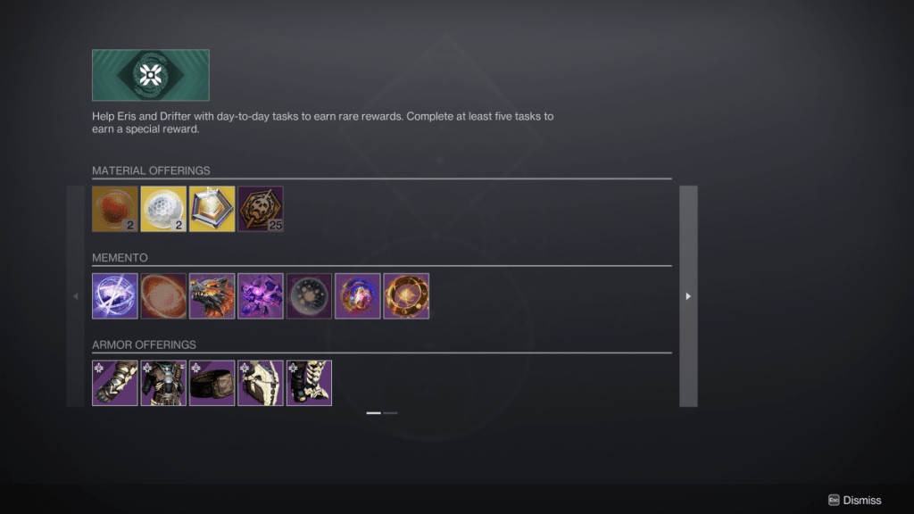 Destiny 2 rewards for the Past is Prologue event.