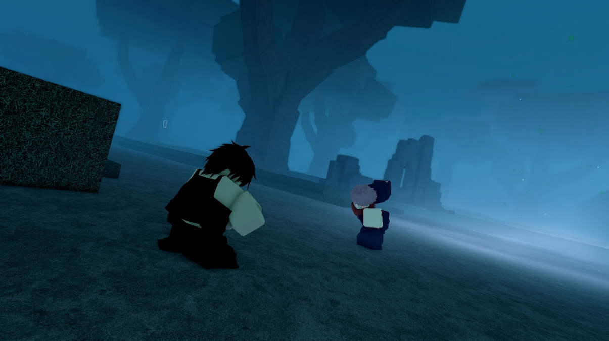 Itadori is attacking a Roblox Player in Jujutsu Odyssey