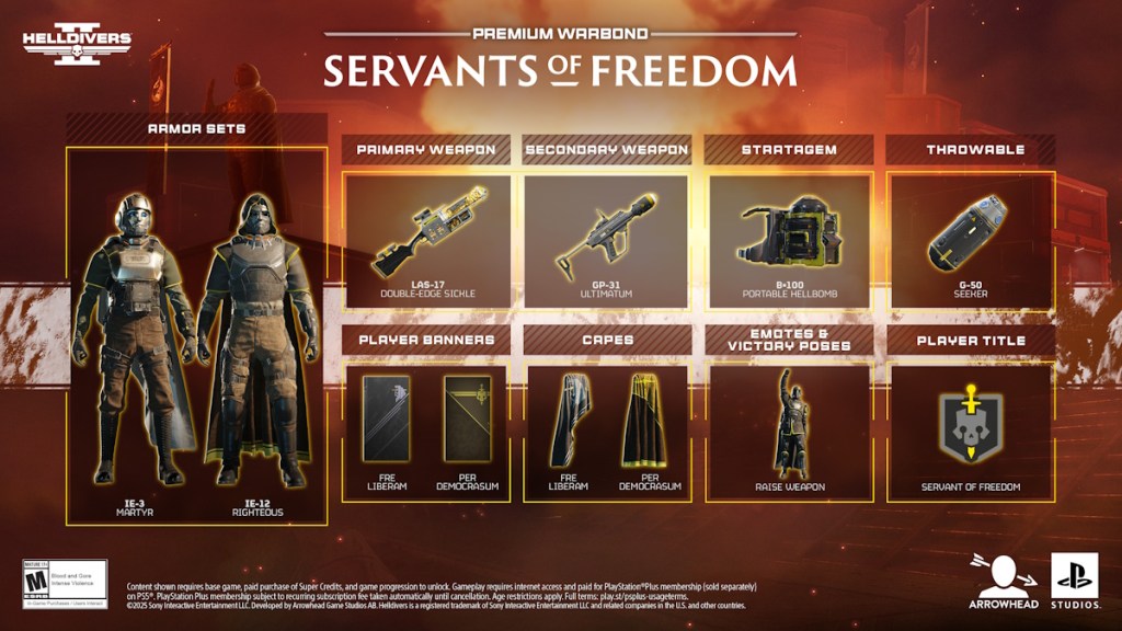 Everything in Helldivers 2 - Servants of Freedom Warbond - everything