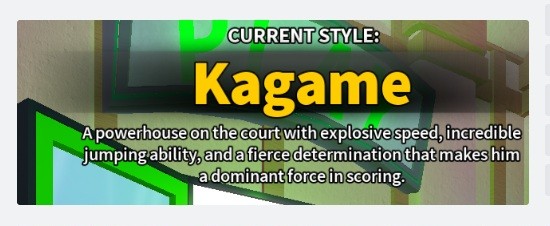 A description of the Kagame style in Kuroku's Basket Showdown Roblox