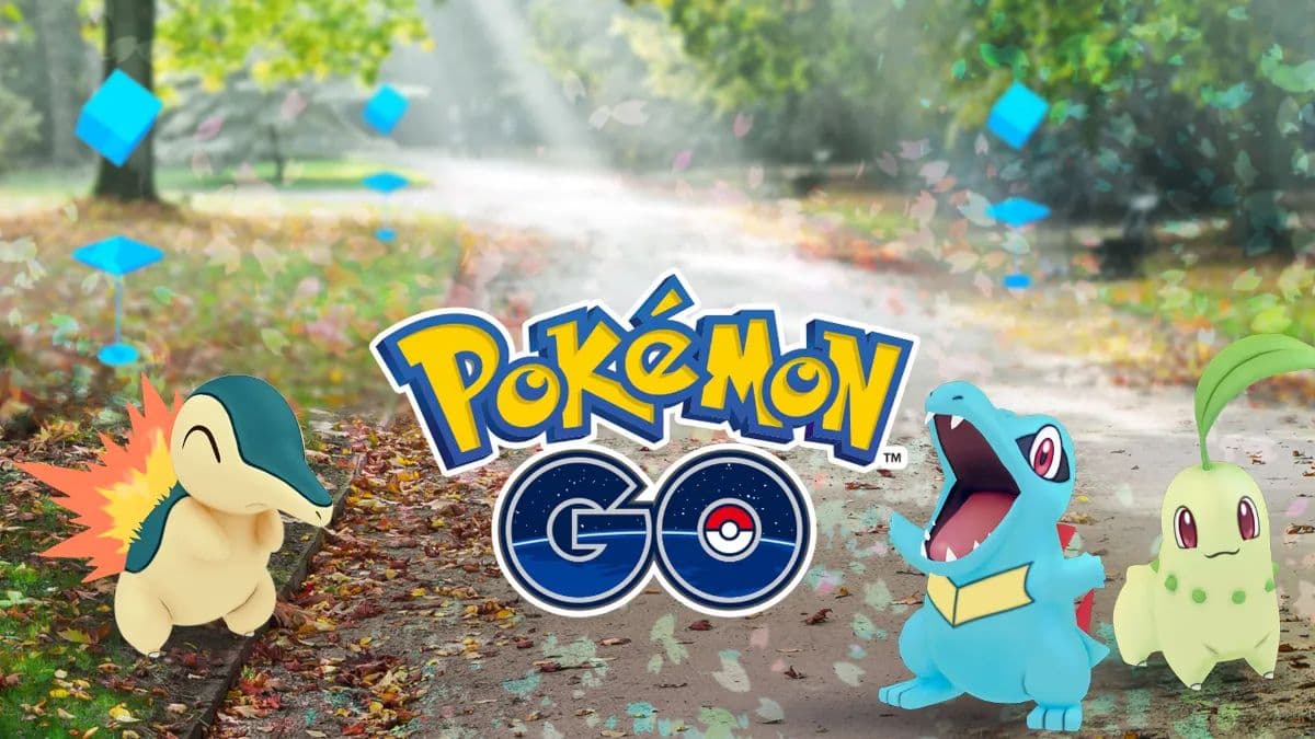 Pokemon Go key art featuring Totodile, Chikorita, and Cyndaquil.