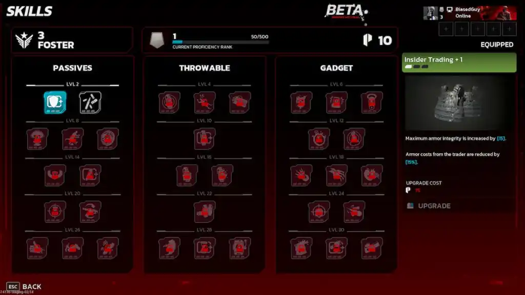 Killing Floor 3 Skill tree