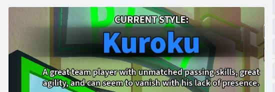 A description of the Kuroku style in Kuroku's Basket Showdown Roblox