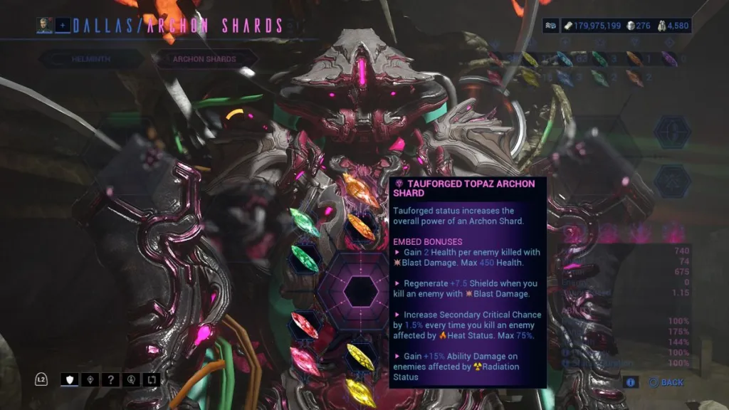 Warframe Lavos Prime shards