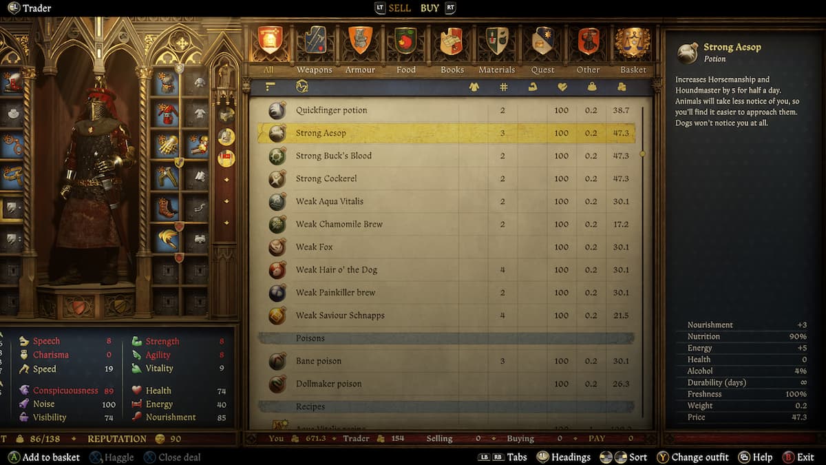 Aesop potion in KCD2