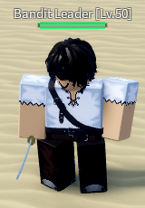 Bandit Leader enemy that drops Iron material in Verse Piece Roblox experience