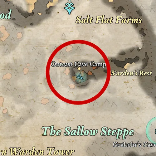 Outcast Cave Camp location