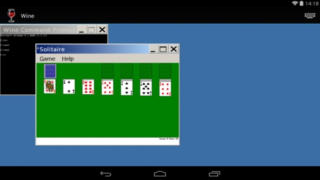 Solitaire running on Wine