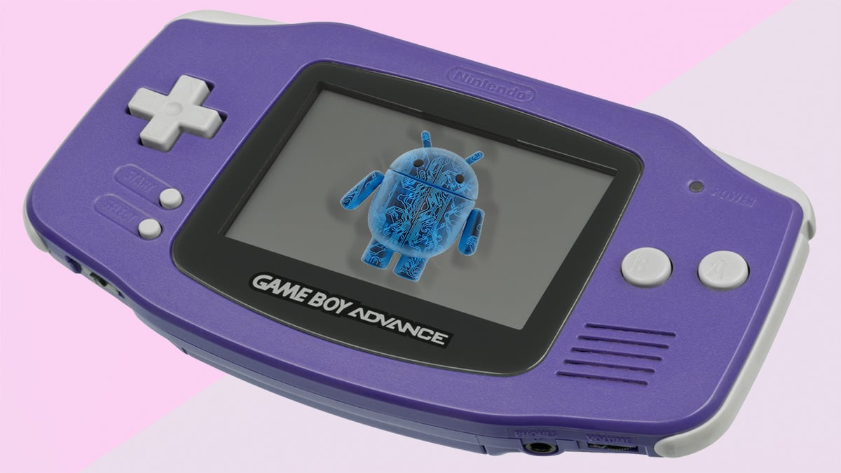 Best GBA Emulators for Android - a GBA with an Android robot on the screen