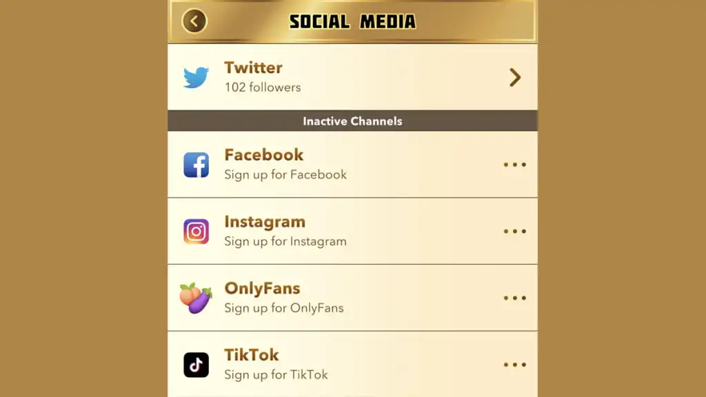 BitLife social media options