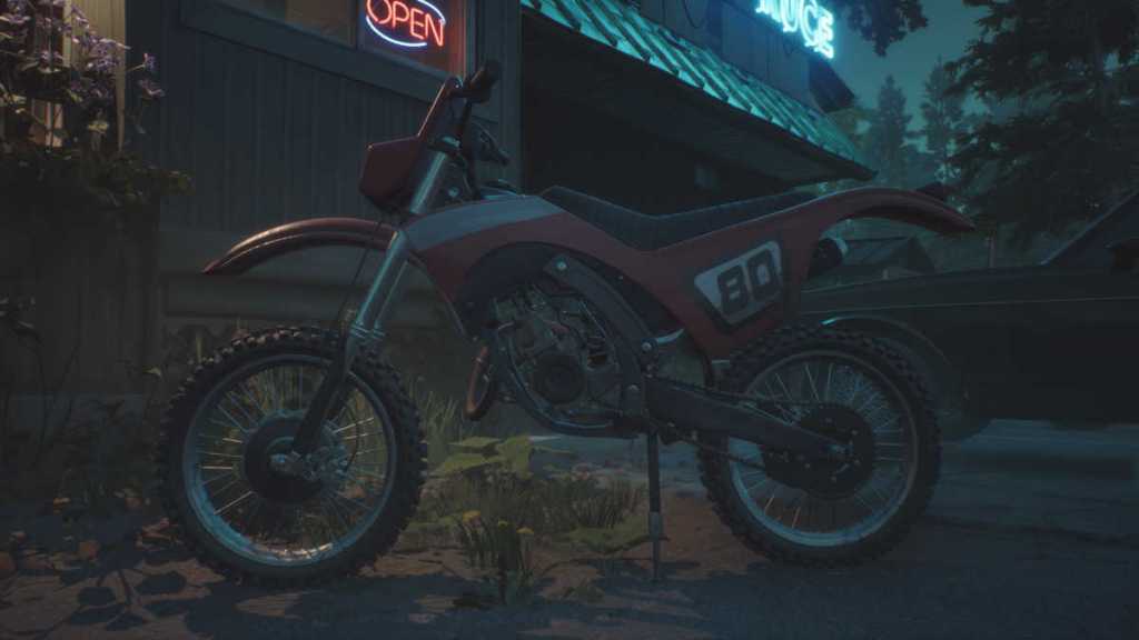 Corey's bike outside the Blue Spruce in Lost Records: Bloom & Rage