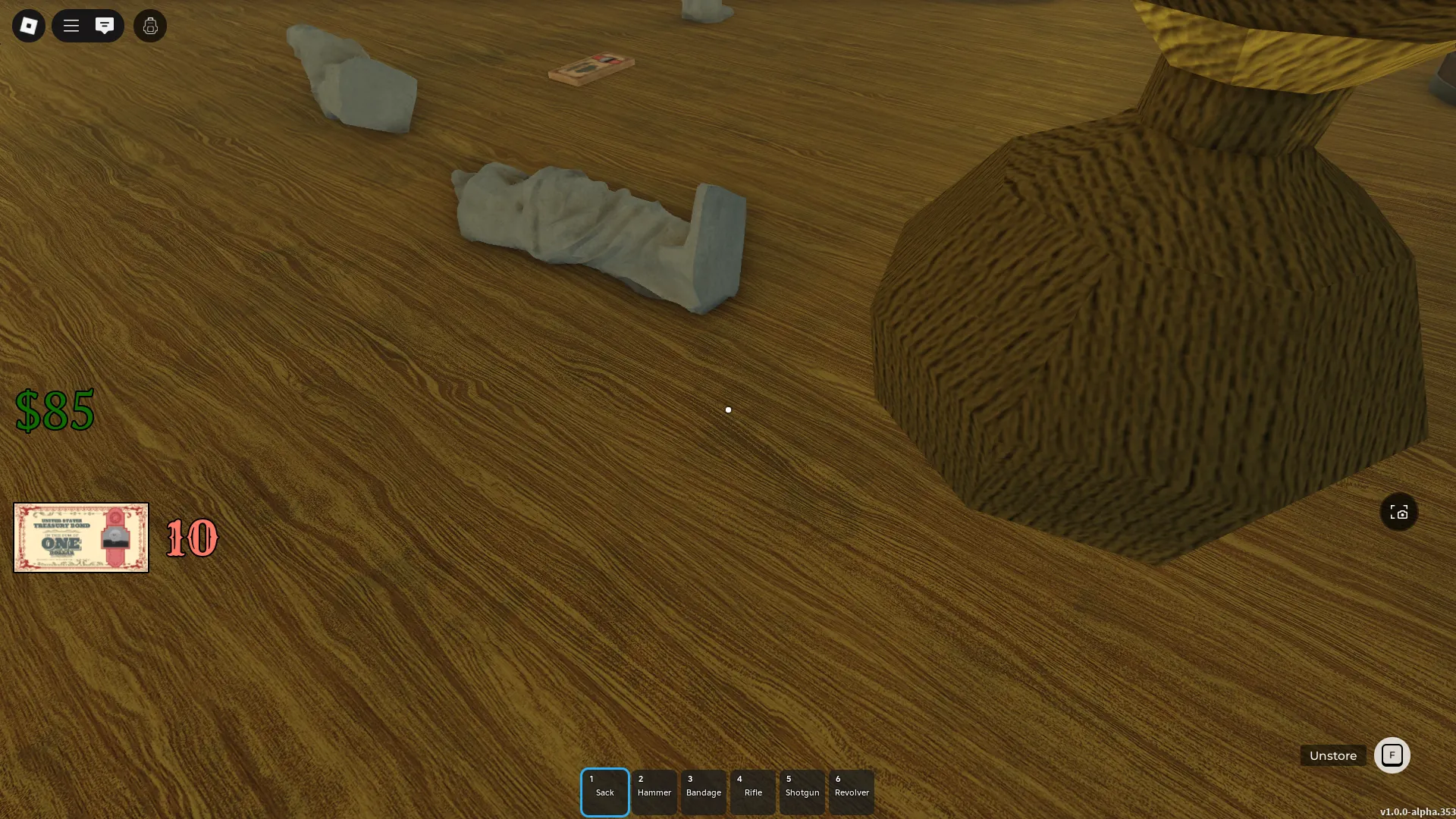 A player collecting bonds in Dead Rails Roblox experience