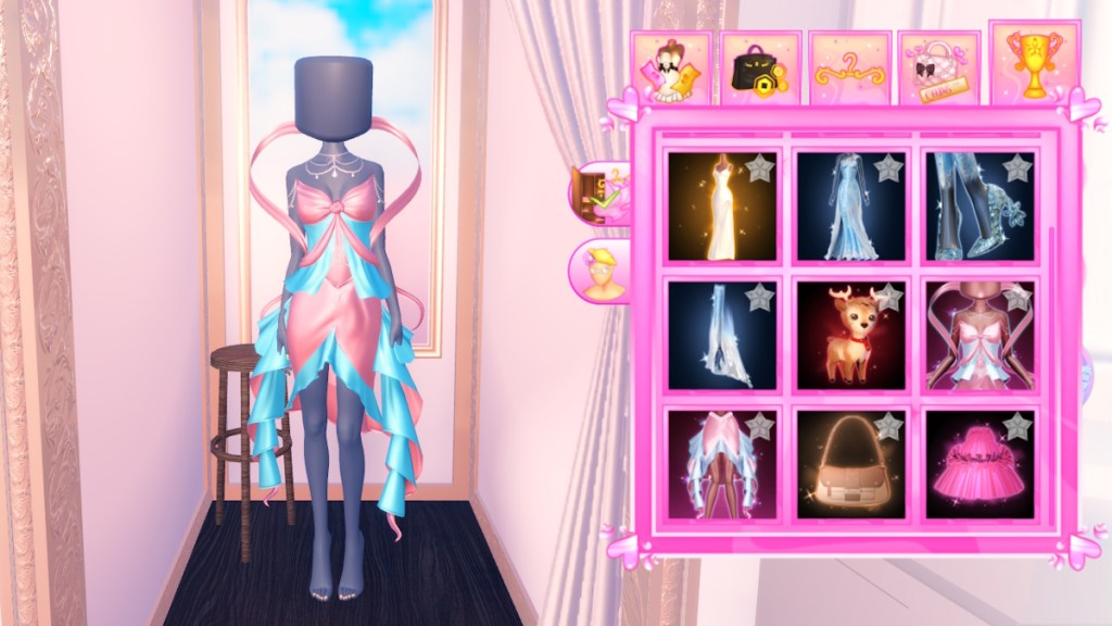 The V-Day Quest reward top and skirt in DTI