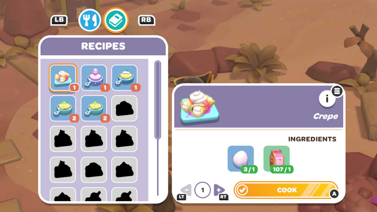 Egg Pan Station recipes in Hello Kitty Island Adventure