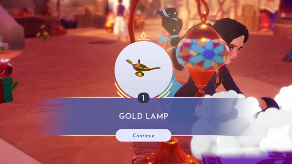 Gold Lamp in Disney Dreamlight Valley