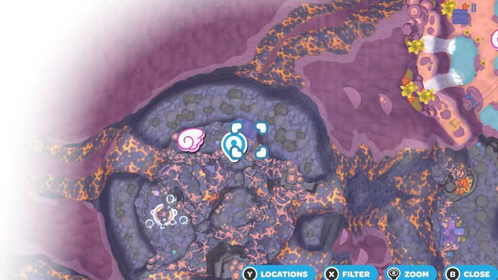 Hello Kitty Island Adventure Caldera lava cave entrance map