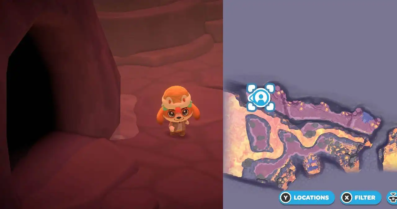 Hello Kitty Island Adventure lava cave path map