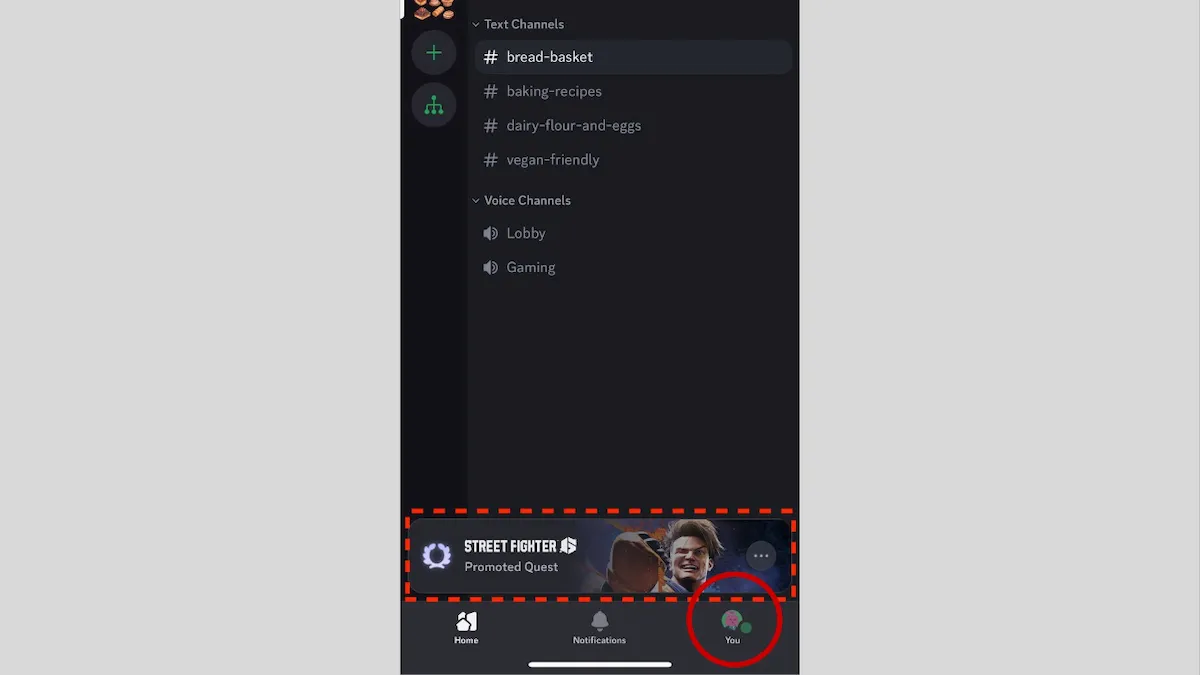 Profile icon on Discord mobile