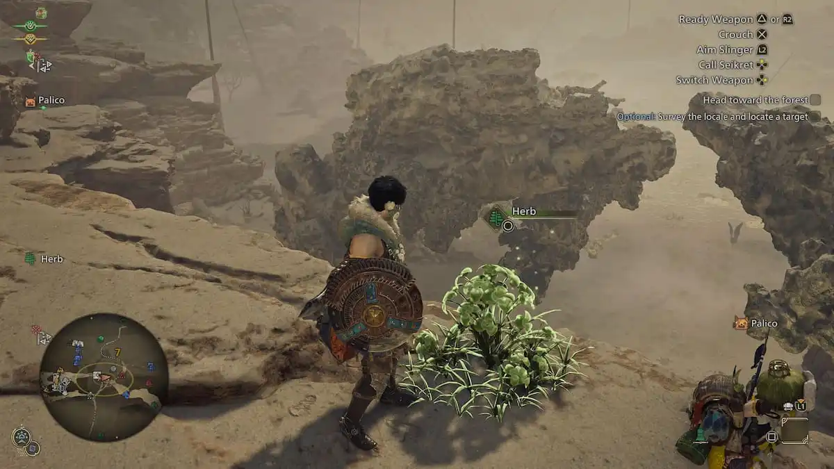 Collecting Herbs in Monster Hunter Wilds