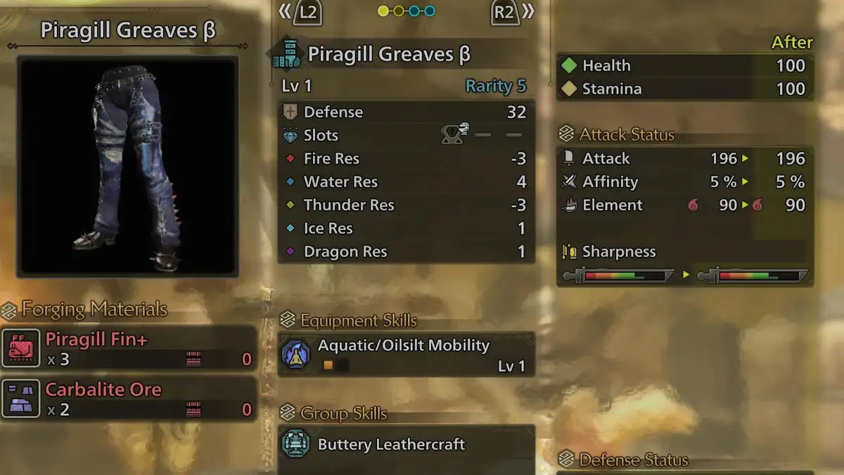 Paragill B Armor Set