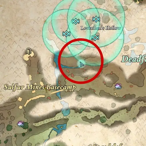 Sulfur Mines Bootcamp map location