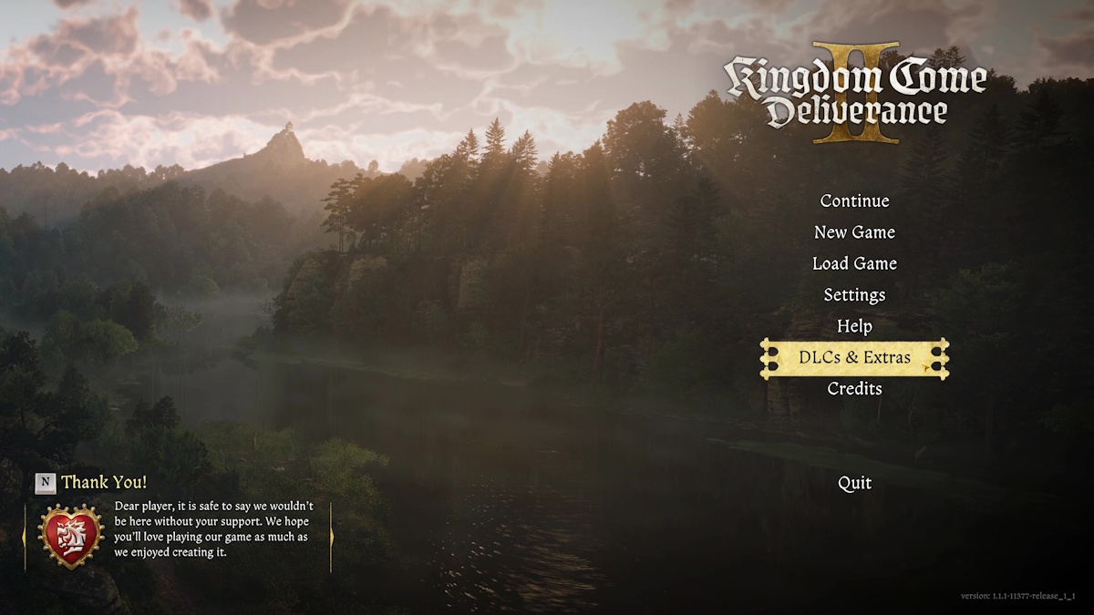 Kingdom Come Deliverance 2 - Twitch Drop rewards - DLC option in menu