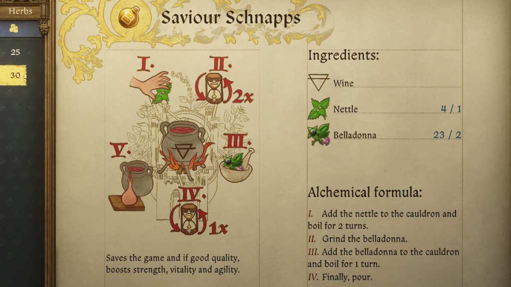 Kingdom Come Deliverance 2 Saviour Schnapps recipe