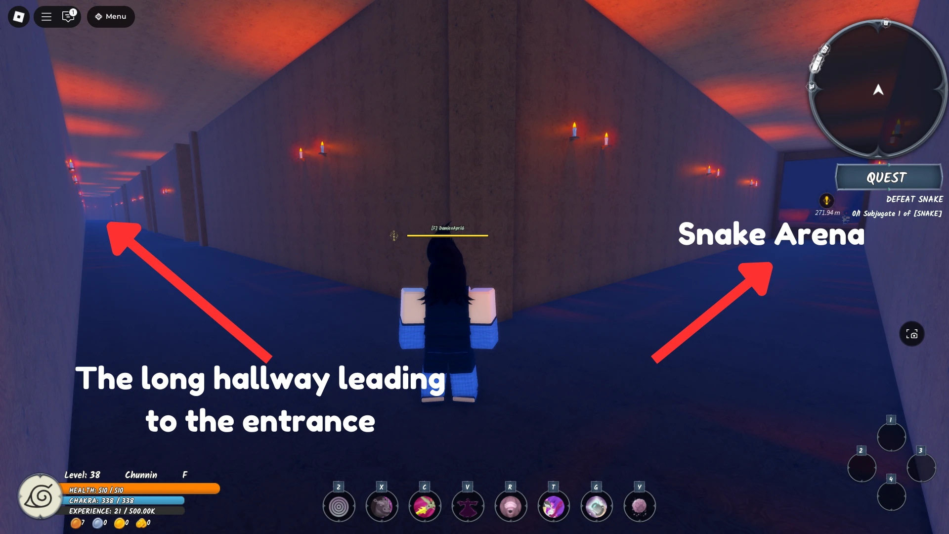 Walkthrough of the Snake Lair maze in the Ninja Time Roblox experience, step 3