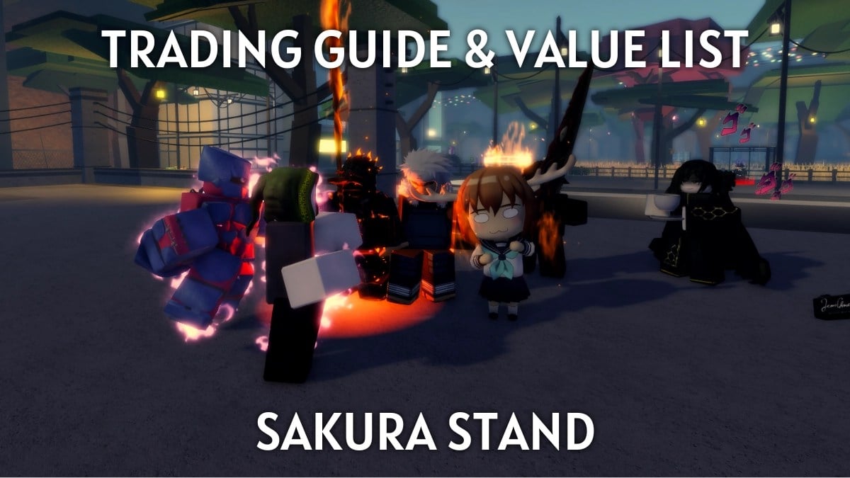 Players posing in Sakura Stand Roblox experience