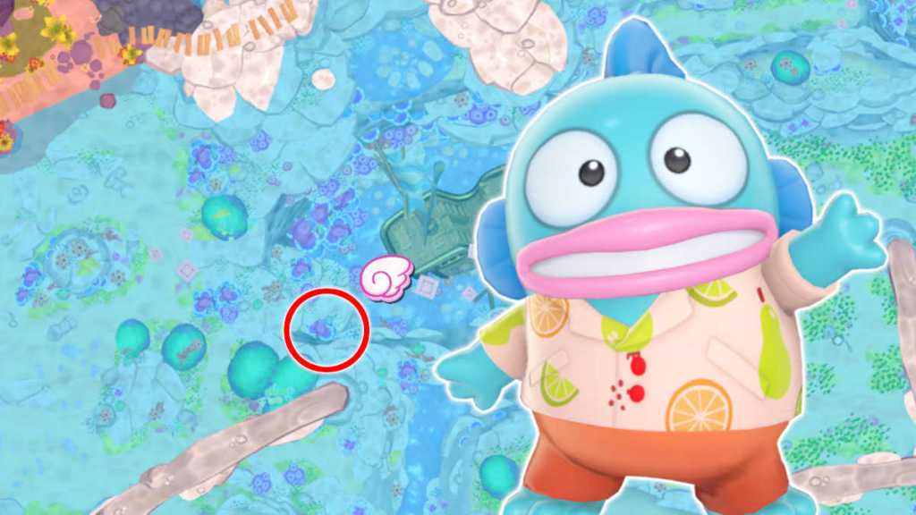 Location of Hangyodon's chest in Hello Kitty Island Adventure