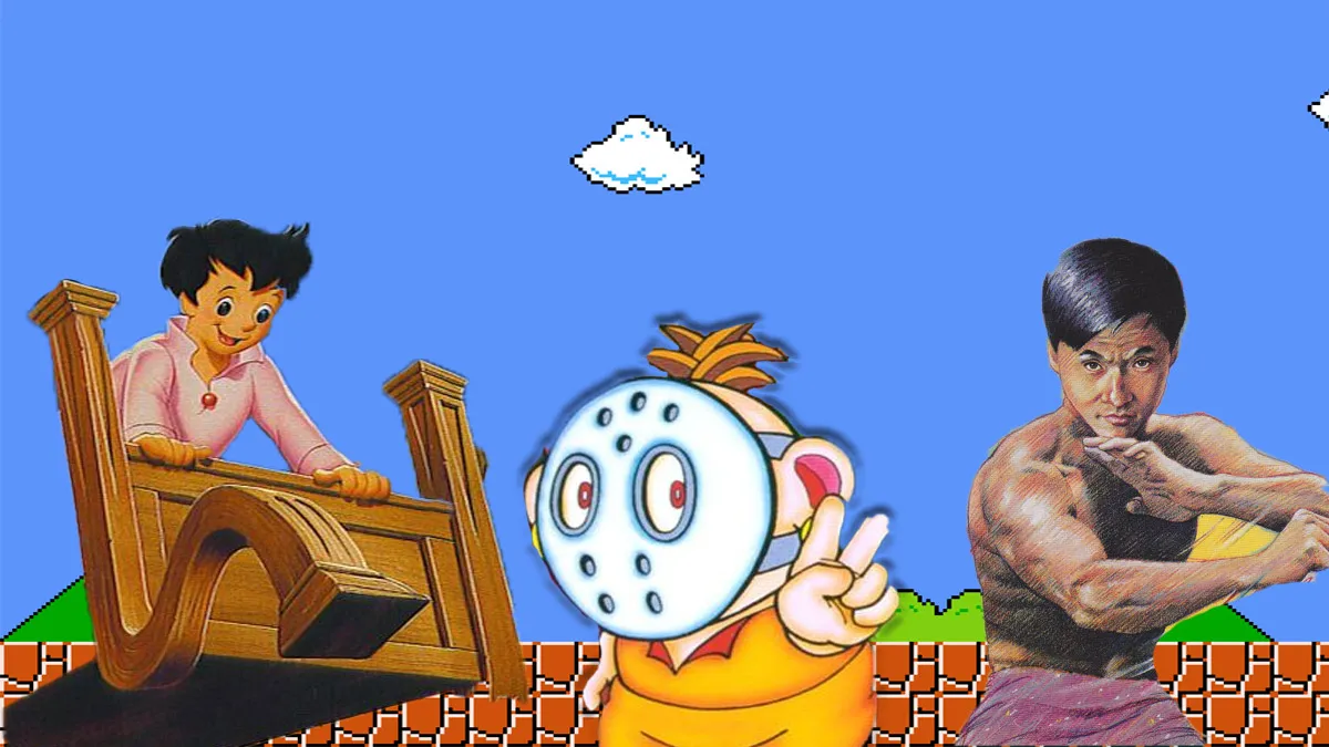 The 10 most overlooked NES games - Jackie Chan, Nemo and Rick in front of a Super Mario background