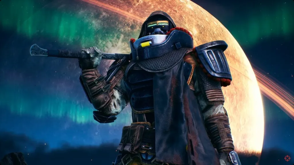 Image of the player from the official Outer Worlds theatrical trailer.